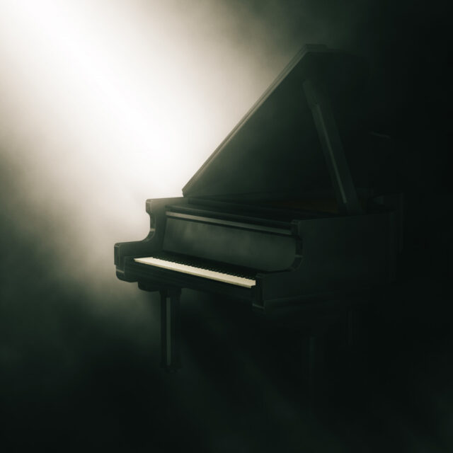 3d piano moody lighting